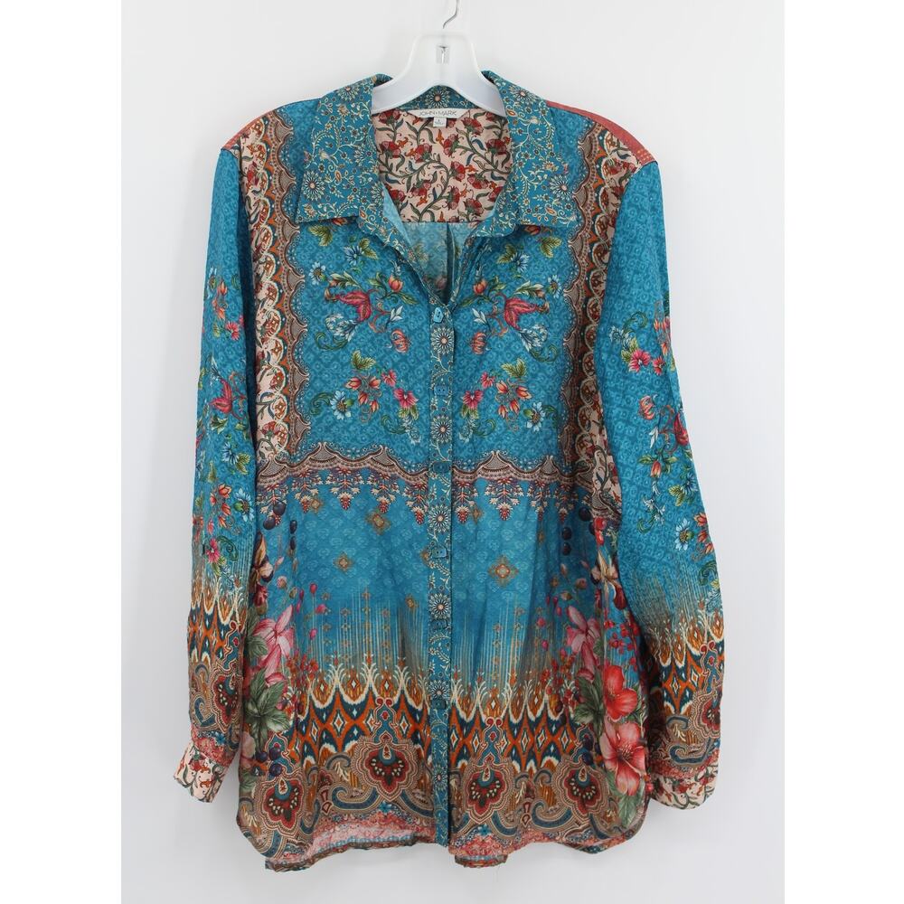 John Mark long-sleeve button down Shirt size Large Mixed Print Floral